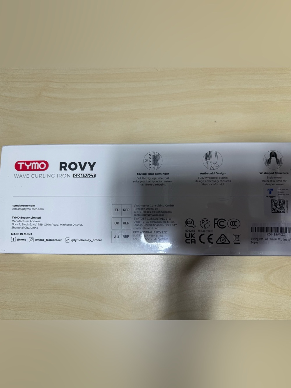 Tymo Rovy Wave Curling Iron Compact - New, unopened - Picture 3 of 10